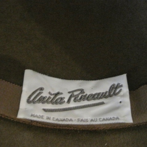 Vintage Anita Pineault Wool Felt Hat With Feathers - Picture 7 of 9